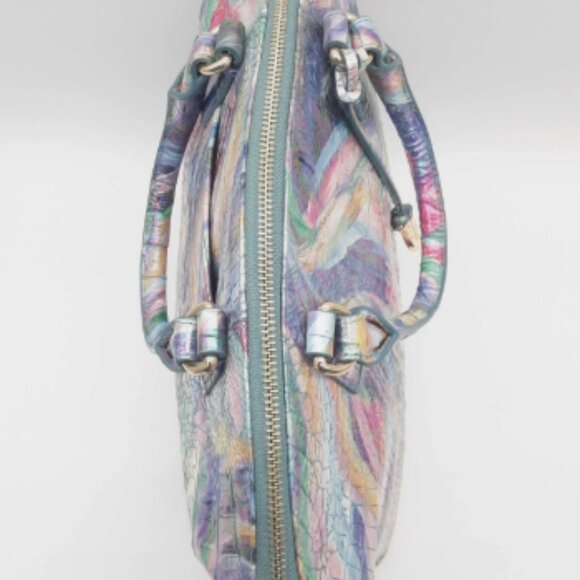 EUC Brahmin Duxbury Unicorn Croc Embossed Leather Satchel Bag - Picture 3 of 8